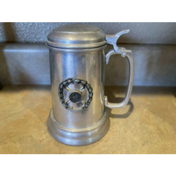 Vintage Metal Cup/Mug Stein Purdue University Theme Clear Bottom